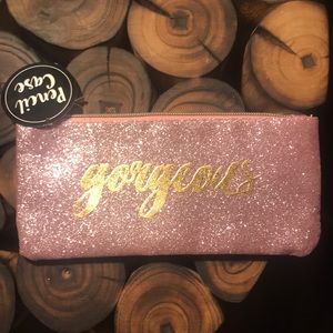 Pink & Gold Glitter “Gorgeous” Pencil/Makeup Case